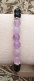 Purple Morganite & Onyx Crystal Bracelet