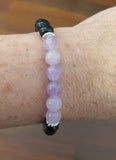 Purple Morganite & Onyx Crystal Bracelet