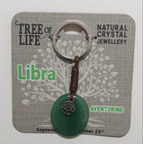 Green Aventurine Eye Keyring - Tree of Life - Libra