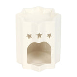 Decorative wall art with star designs on a white background