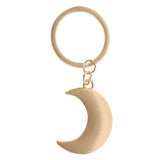 Blue Moon Phase Crescent Moon Metal Keyring