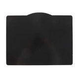 Black rectangular mat on a white background