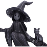 Little Souls | Beam Witch Figurine | Black Cat | Witchcraft | Broomstick