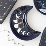 Blue Moon Phase Crescent Moon Ceramic Trinket Dish | Moon Lovers