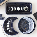 Blue Moon Phase Crescent Moon Ceramic Trinket Dish | Moon Lovers