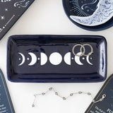 Blue Moon Phase Ceramic Trinket Dish