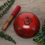 Om Print Orange Brass Singing Bowl | Meditation | Relaxation SBOOM