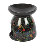 Black Midnight Bloom Print Oil Burner