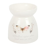 🦋 White Butterfly Ceramic Oil Burner – “Butterflies Appear When Loved Ones Are Near”