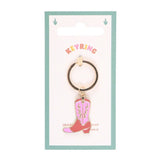 Pink Cowboy boot keyring