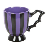 Purple Striped Bat Wing Ceramic Teacup | Gothic | Witchy