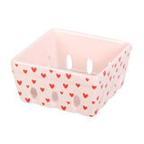 Pink Heart Print Ceramic Basket