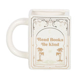 Read Books Be Kind - White Book Shaped Mug