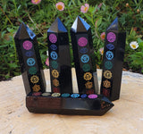 Black Obsidian Engraved Chakra Point