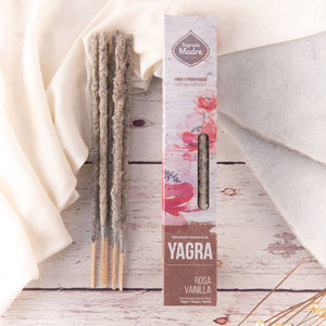 Natural Incense – Yagra, Rose & Vanilla (8 Sticks) – Sagrada Madre
