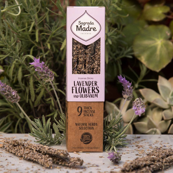 Lavender Flowers and Olibanum Herb Incense 9 Sticks