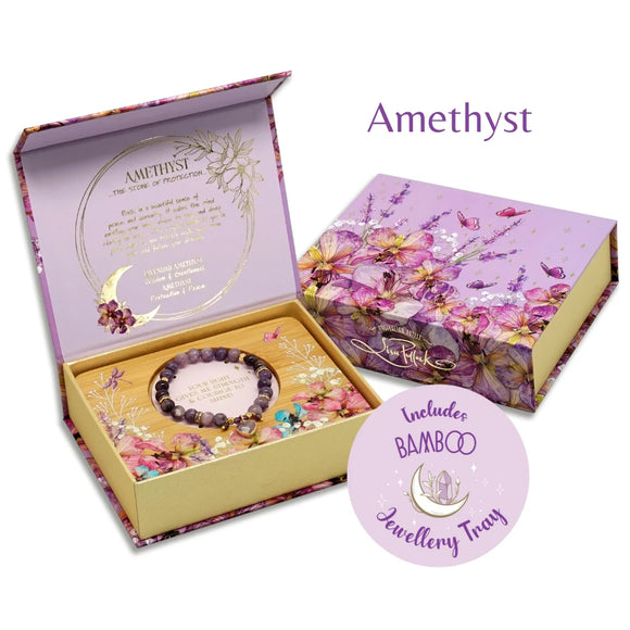 LISA POLLOCK - Heart Shaped Crystal Bracelet Gift Set - Amethyst