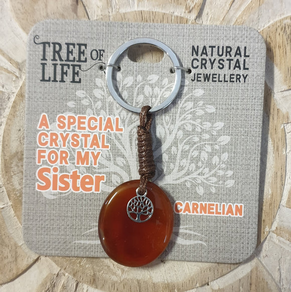 Carnelian Keyring - Tree of Life - A Special Crystal for my Sister