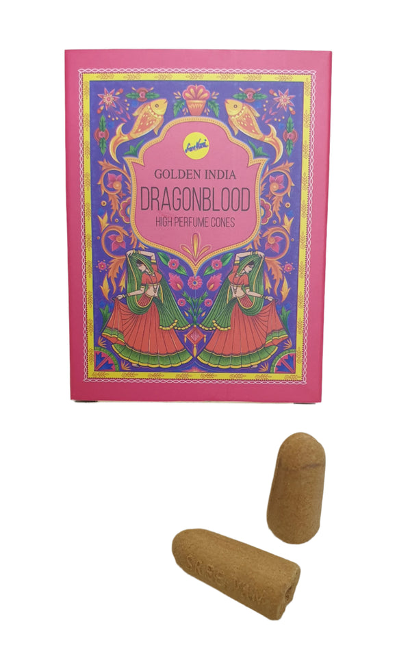 Dragonblood incense sticks with decorative box on a light background