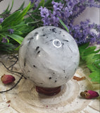 Tourmalinated Quartz Sphere 7cm