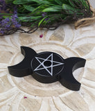 Triple Moon Pentacle Spell Candle Holder