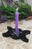 Triple Moon Pentacle Spell Candle Holder