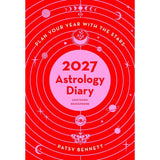 2027 Astrology Diary cover with celestial design on a red background