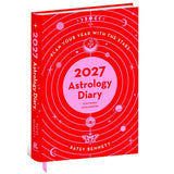 2027 Astrology Diary with red cover and white text on a white background