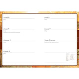 Calendar with a decorative border on a white background