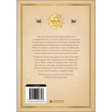 Back cover of a planner with text and illustrations on a beige background