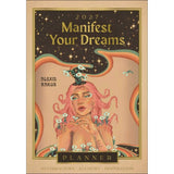 2027 Manifest Your Dreams planner with artistic cover featuring a woman's face and floral elements.