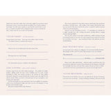 Text document with various headings and paragraphs on a light pink background