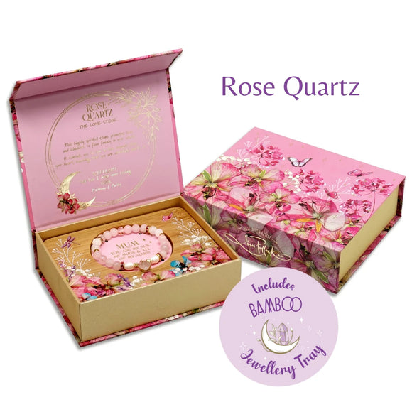 LISA POLLOCK - Heart Shaped Crystal Bracelet Gift Set - Rose Quartz