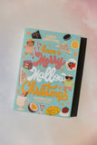 Colorful Christmas-themed calendar with illustrations on a light background