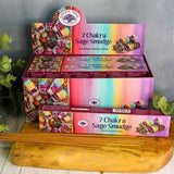 7 Chakra Sage Smudge Incense 15gms Sticks - Green Tree