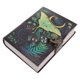 Lunar Moth UV Print Leather Journal – 13cm x 17cm