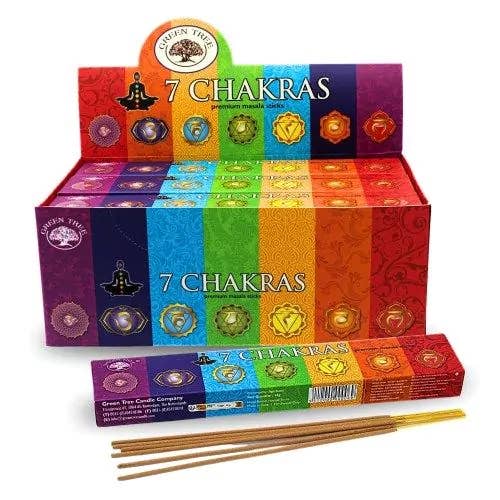 Seven Chakra Incense 15gms Sticks - Green Tree