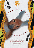 Card with a kangaroo illustration and decorative border on a white background