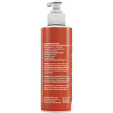 Bottle with a pump dispenser on a beige background