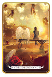 Card titled 'Angel of Romance' featuring a person, angel, and rose in an ethereal setting.