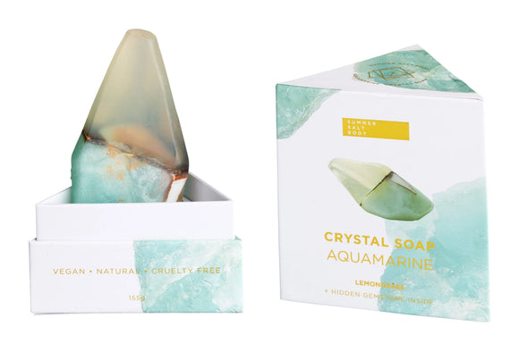 Aquamarine Crystal Soap - with Hidden Crystal!