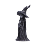 Black witch figurine with a hat on a white background