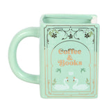 Coffee and Books - Green Book Shaped Mug