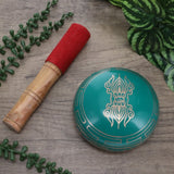 Tibetan Design Green Singing Bowl | Meditation | Energy Work SBG