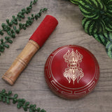 Tibetan Design Red Singing Bowl | Meditation | Energy Work SBR
