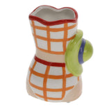 Ceramic vase with colorful design on a white background