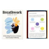 Breathwork guided by BIET card set with colorful design and instructions.