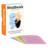 Breathwork product packaging with cards on a white background