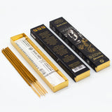 Incense sticks with their packaging on a white background
