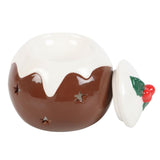 Christmas Pudding Shaped Ceramic Oil Burner, Wax Warmer